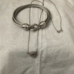 Diamond Silver Bracelet with Decorative Elements